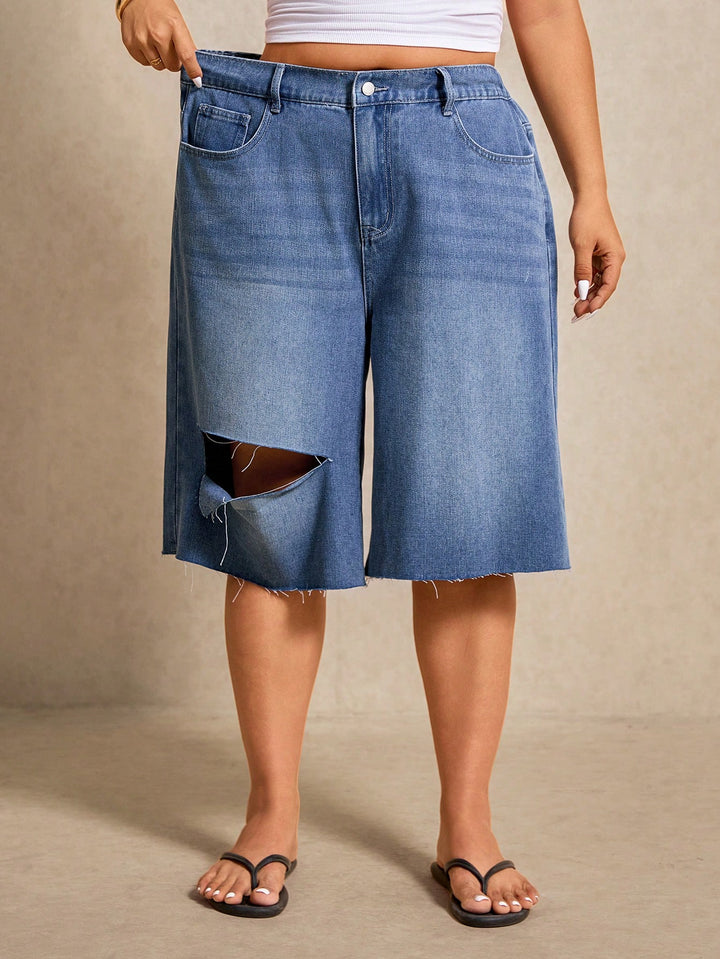 Pantaloni scurți SHEIN, albastru