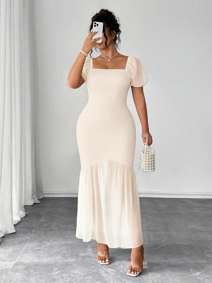 Rochie maxi SHEIN, crem