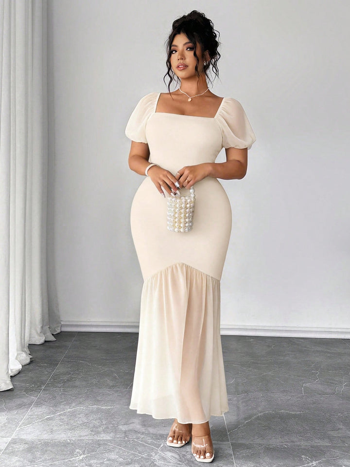 Rochie maxi SHEIN, crem