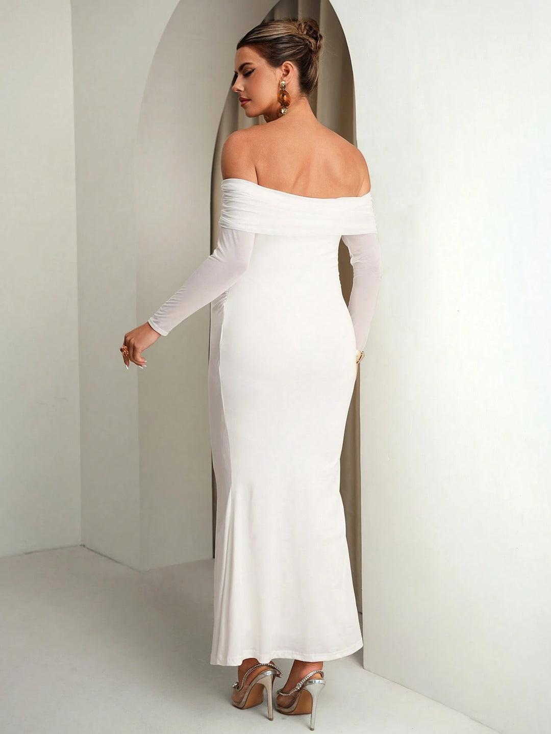 Rochie maxi SHEIN, alb
