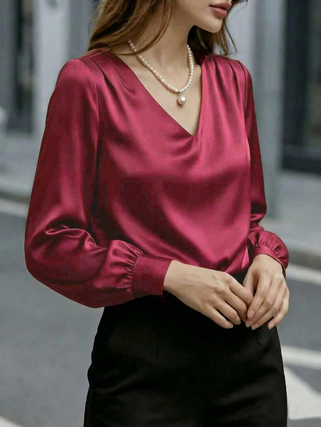 Bluza eleganta SHEIN, roșu