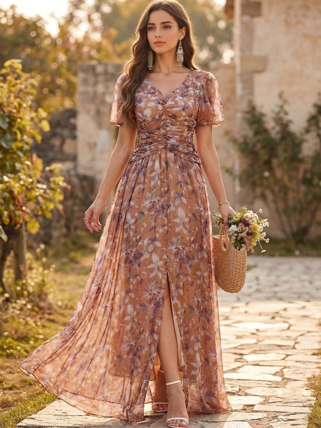Rochie maxi SHEIN, portocaliu