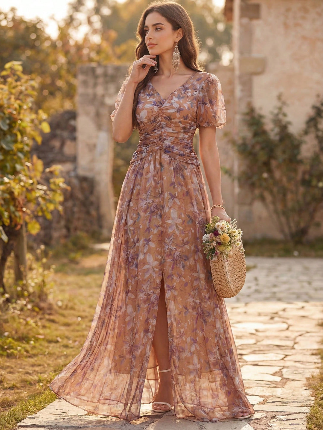 Rochie maxi SHEIN, portocaliu