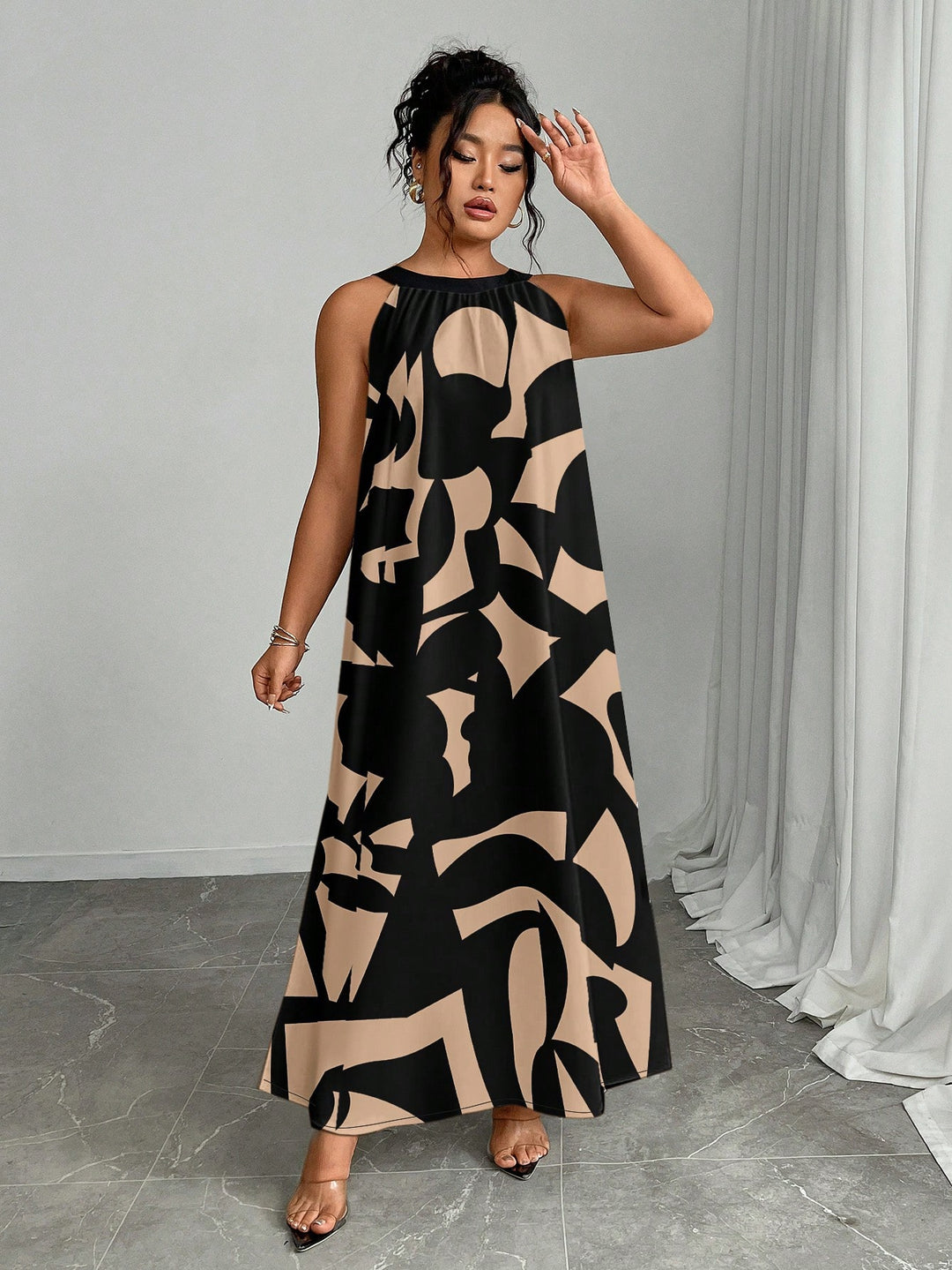 Rochie maxi SHEIN, kaki