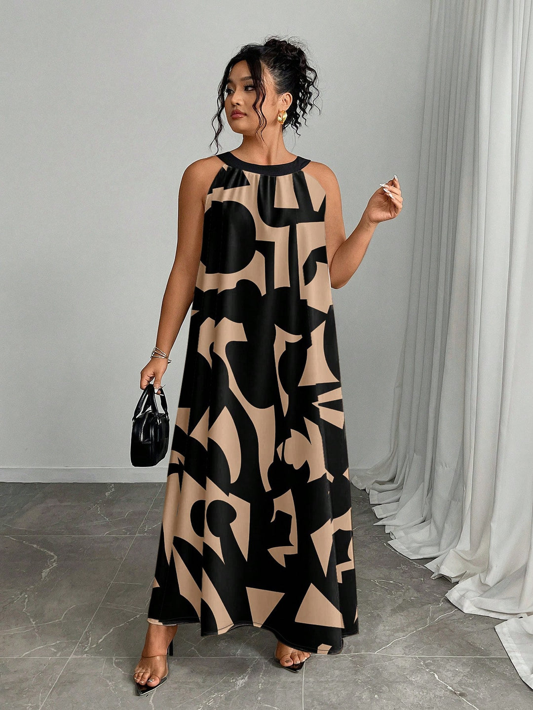 Rochie maxi SHEIN, kaki