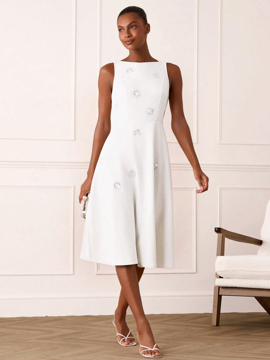 Rochie midi SHEIN, alb