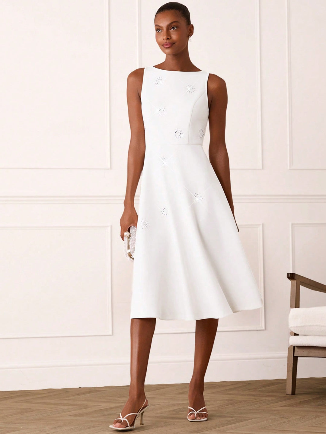 Rochie midi SHEIN, alb