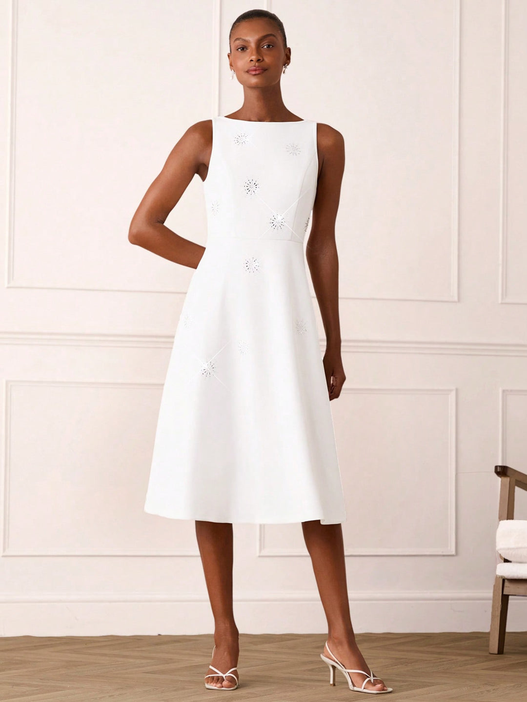 Rochie midi SHEIN, alb