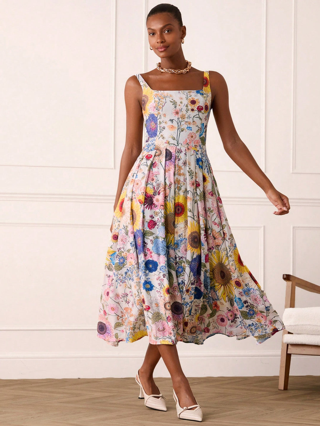 Rochie midi SHEIN, mix culori