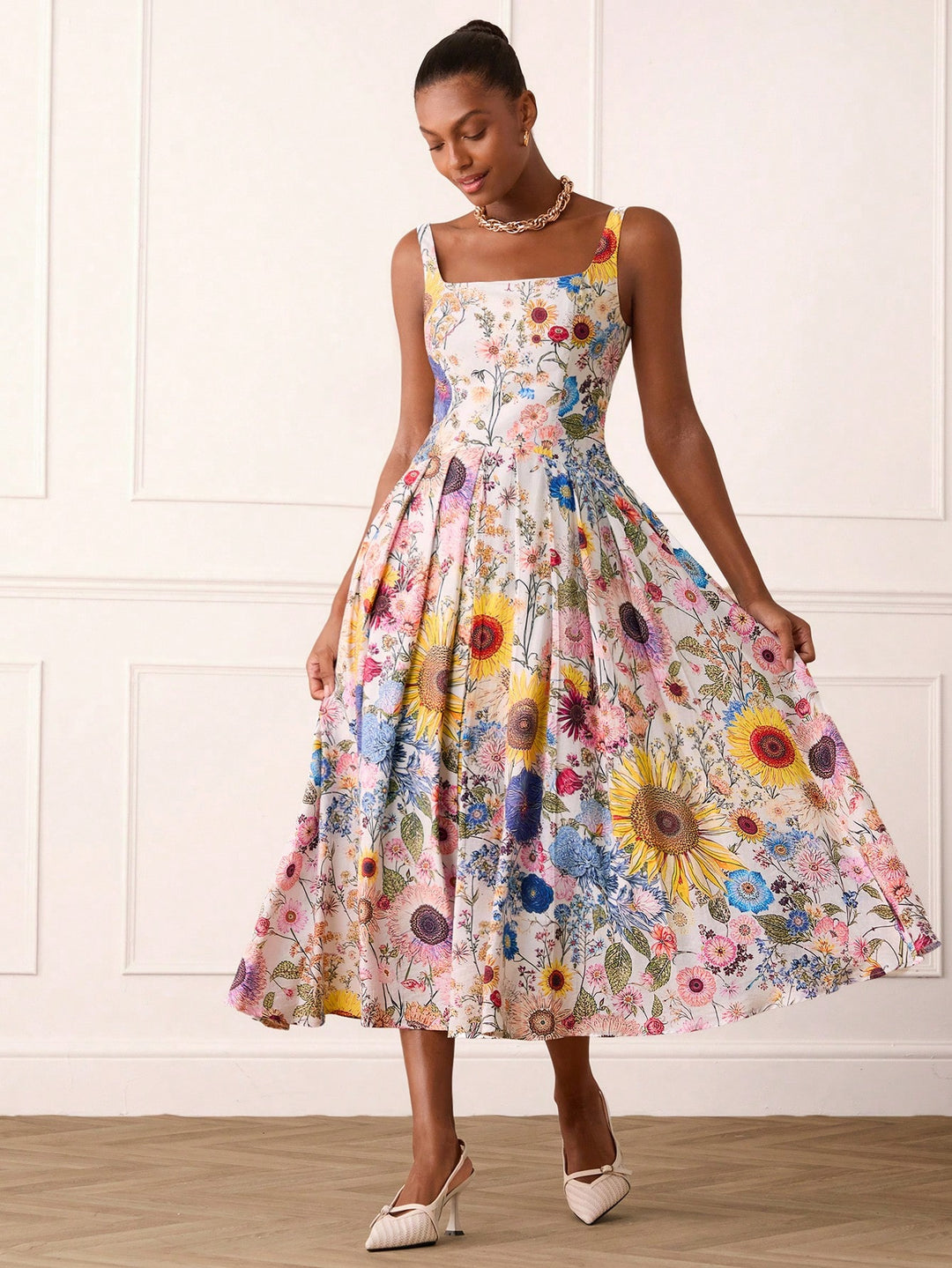 Rochie midi SHEIN, mix culori