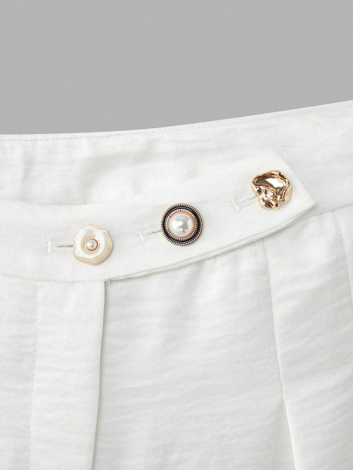 Pantaloni SHEIN, alb