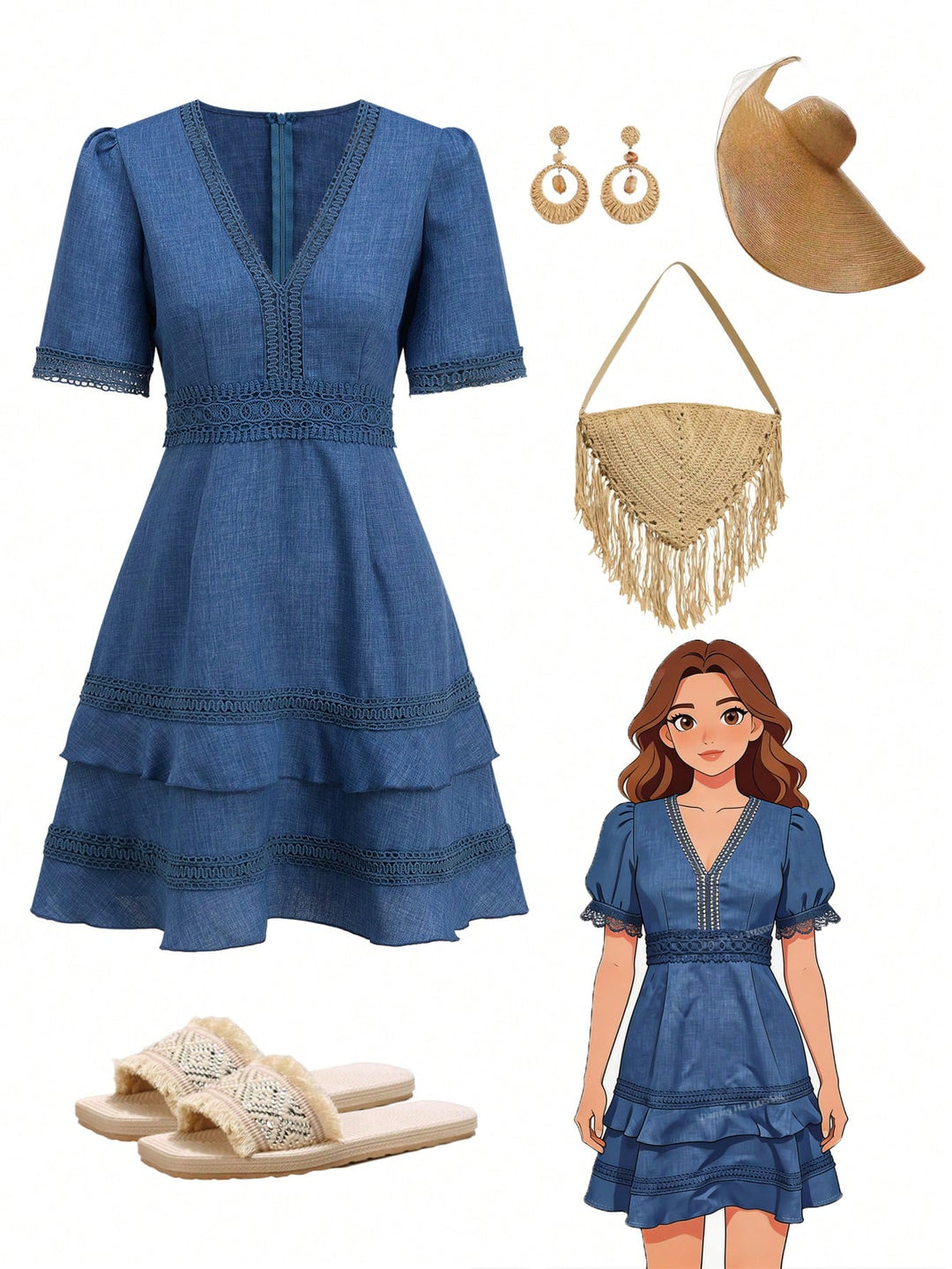Rochie scurtă SHEIN, albastru