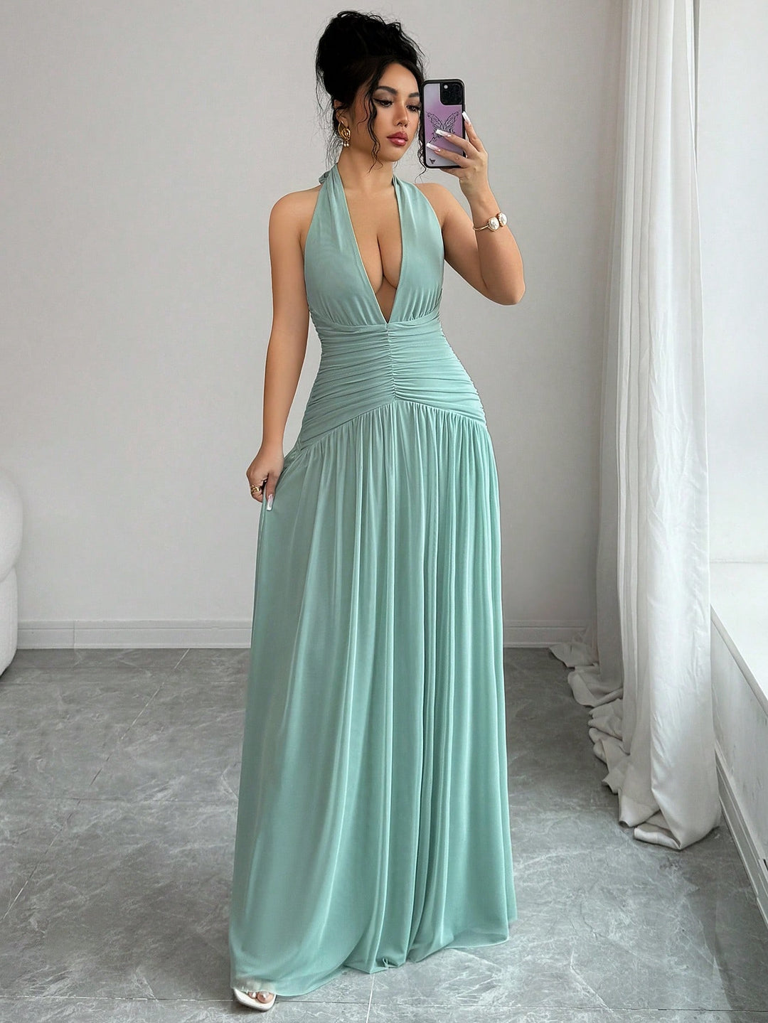 Rochie maxi SHEIN, verde