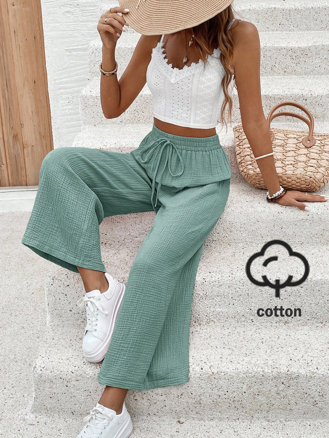 Pantaloni SHEIN, turcoaz
