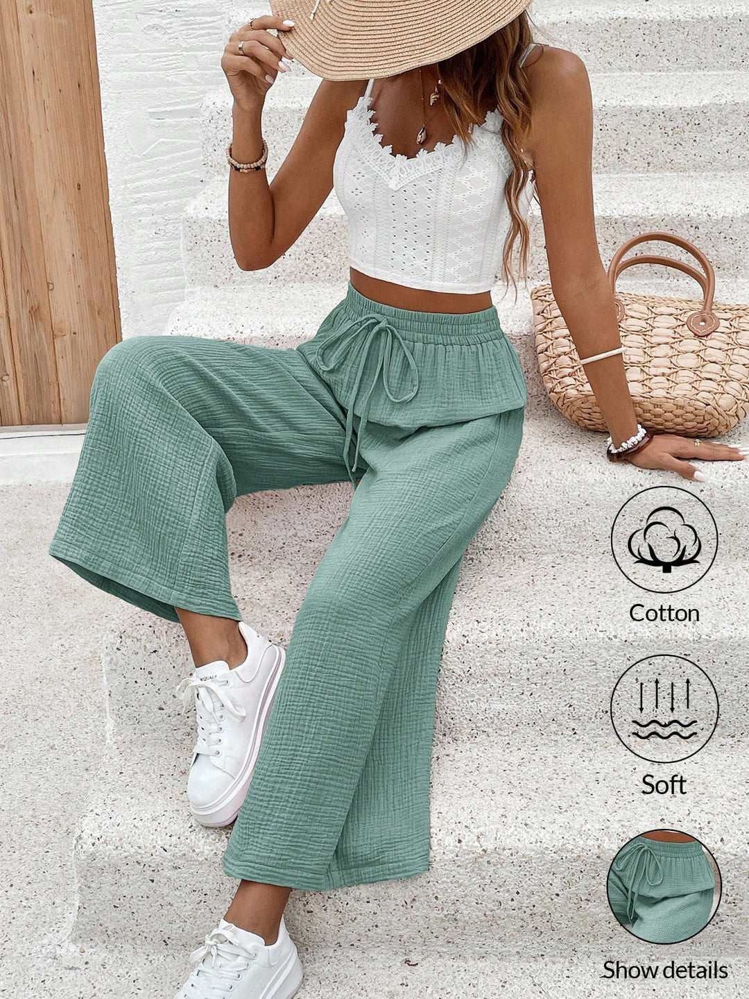 Pantaloni SHEIN, turcoaz