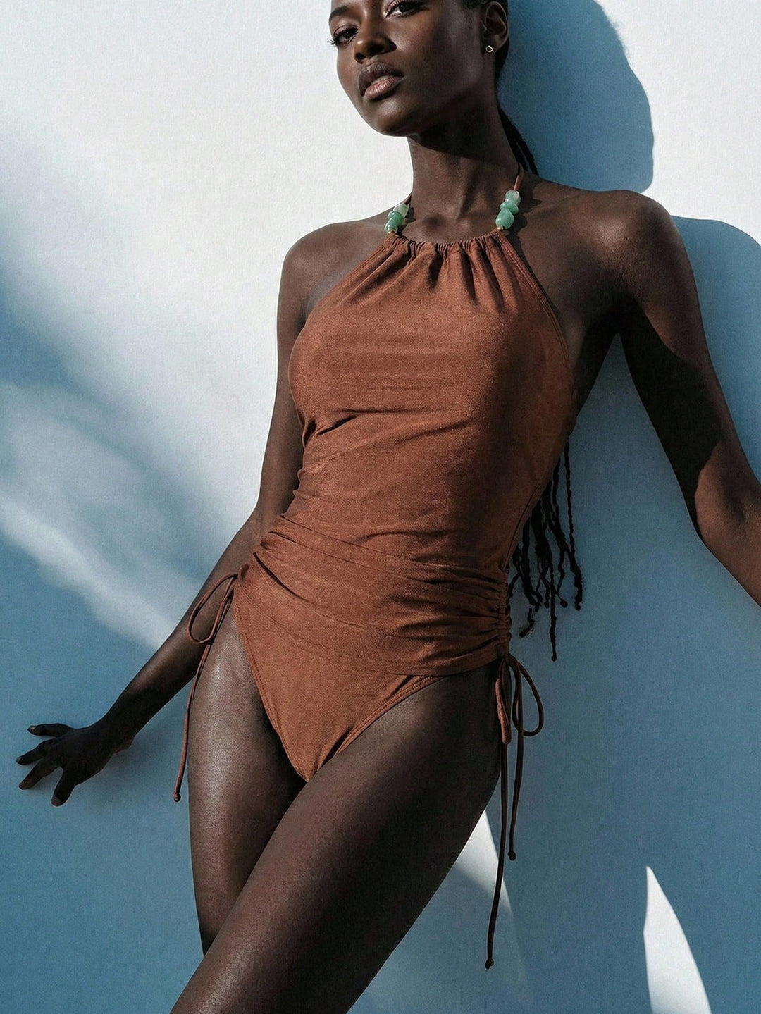 Costum de baie SHEIN, maro