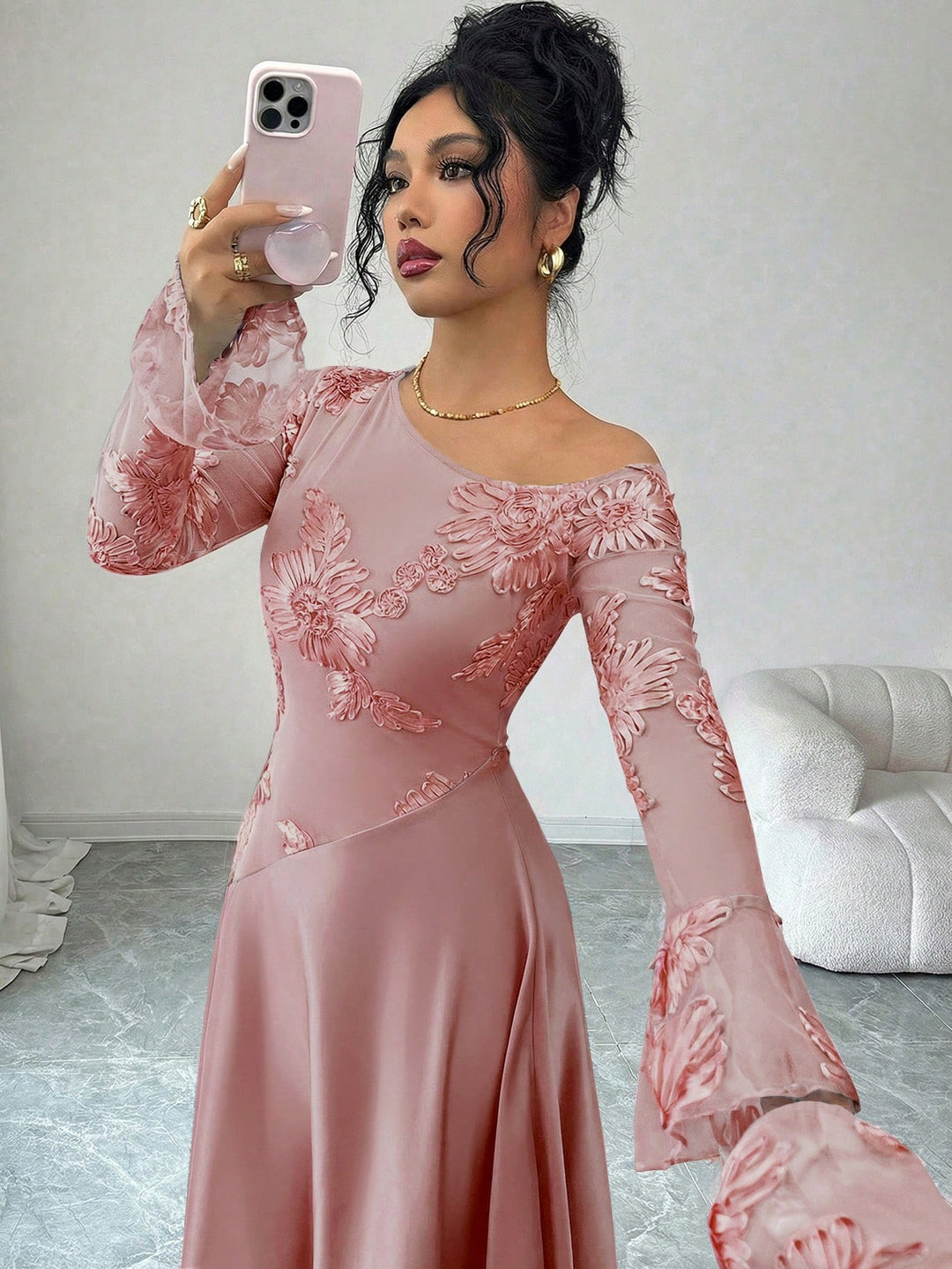 Rochie maxi SHEIN, roz