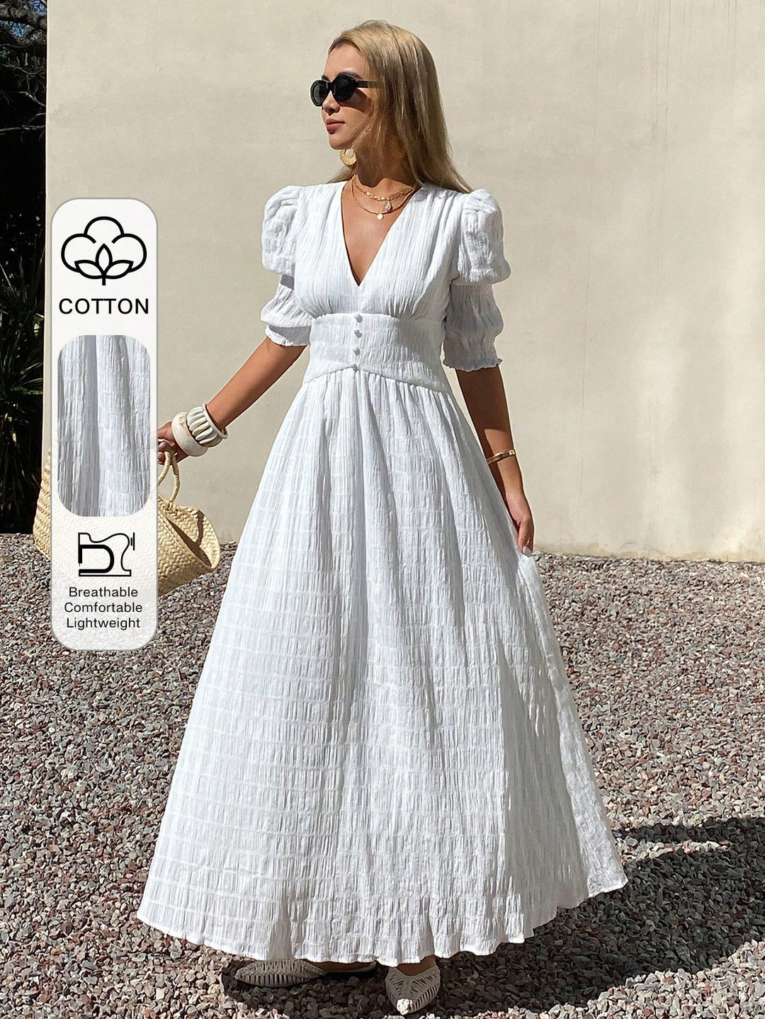 Rochie midi SHEIN, alb