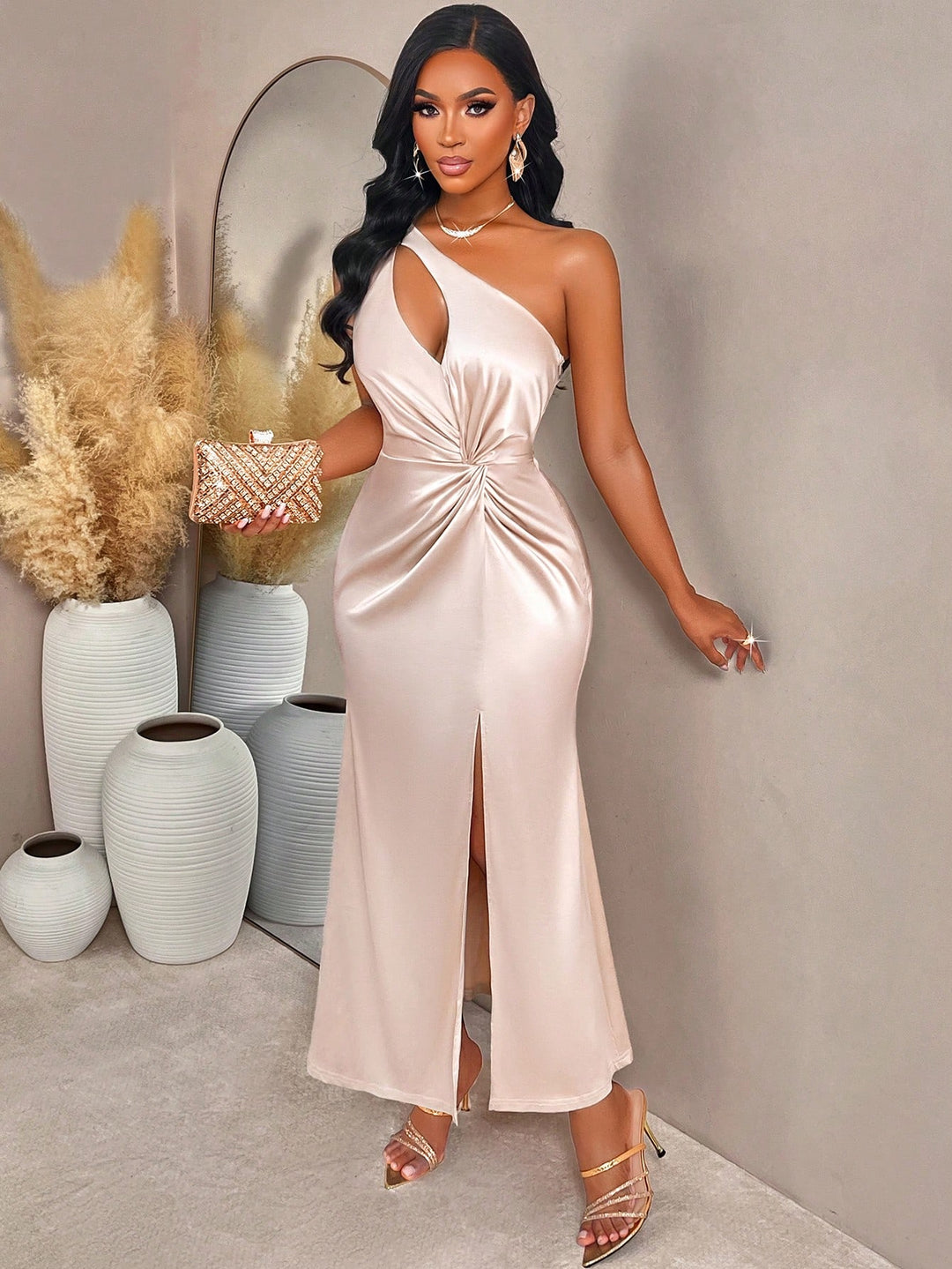 Rochie midi SHEIN, crem