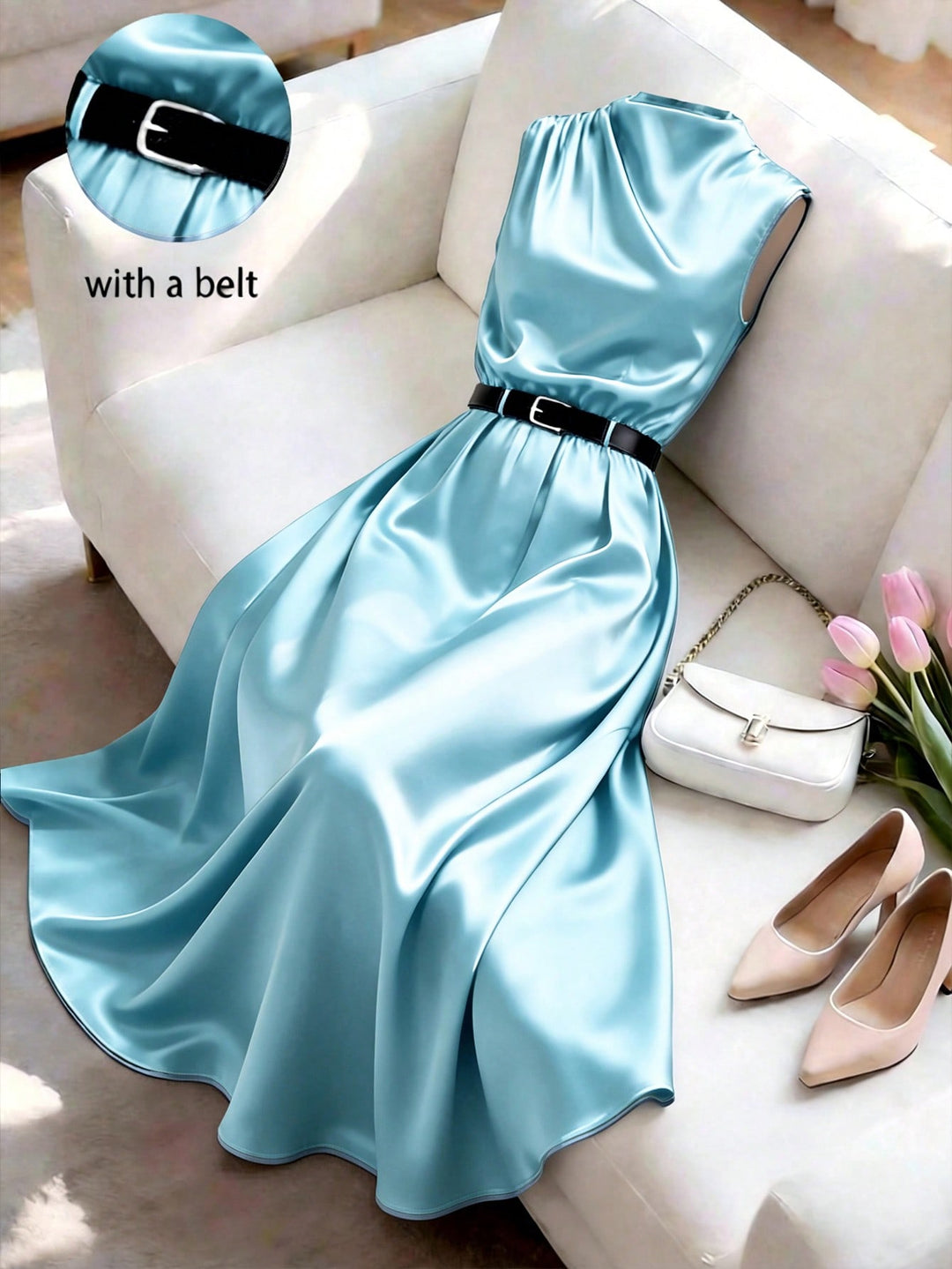 SHEIN maxi ruha, kék