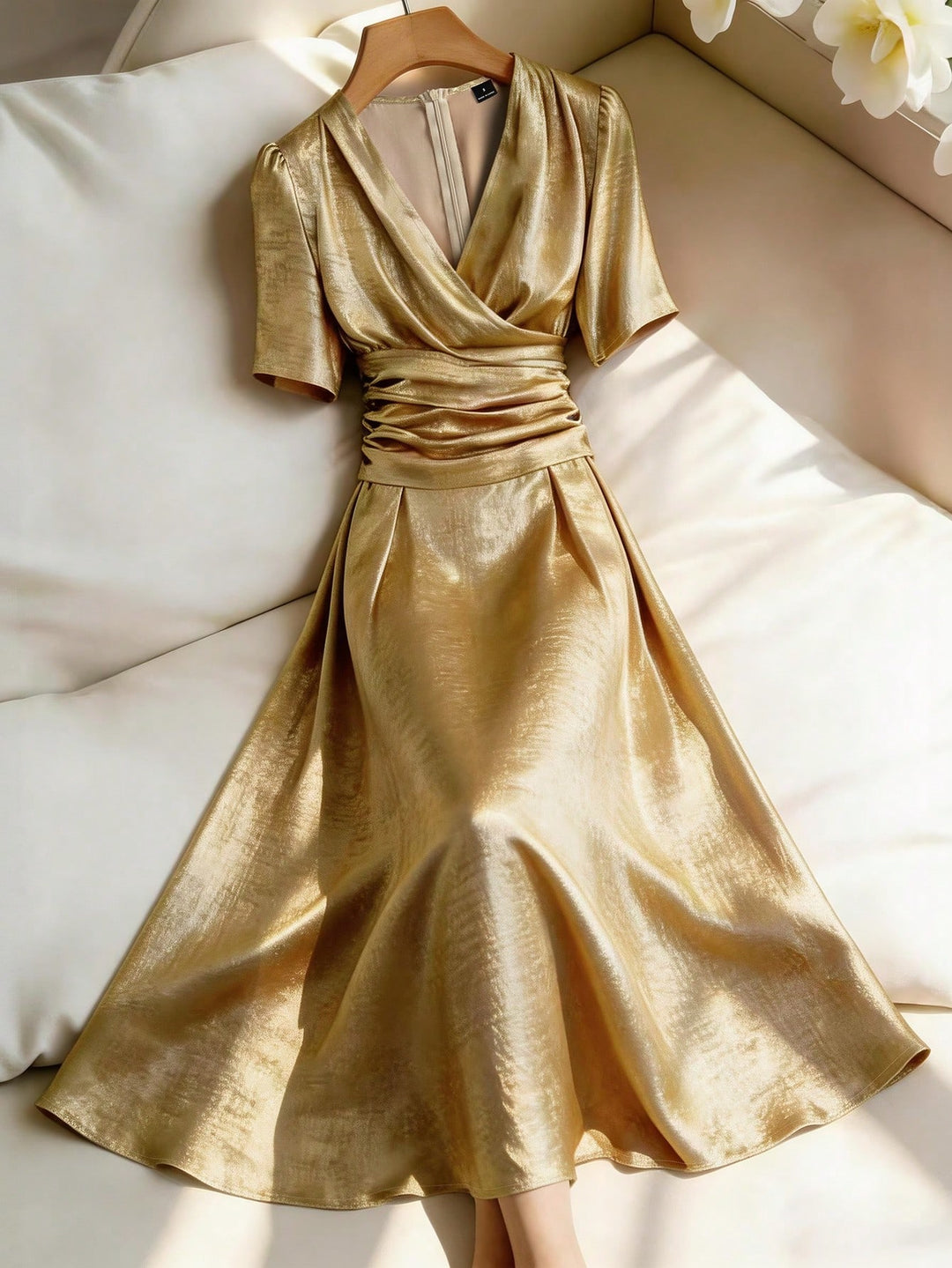 Rochie maxi SHEIN, auriu