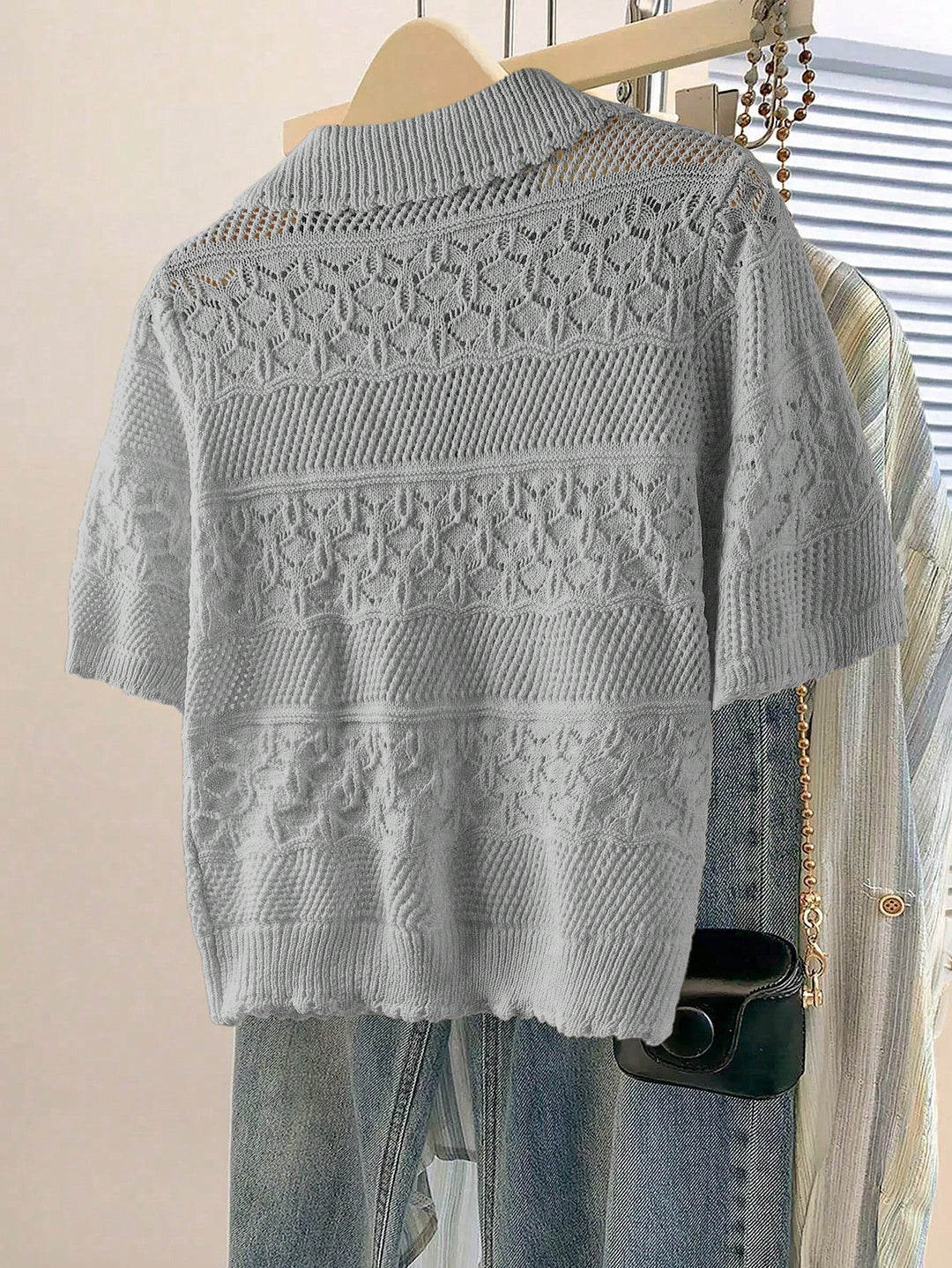Pulover tricotat SHEIN, gri