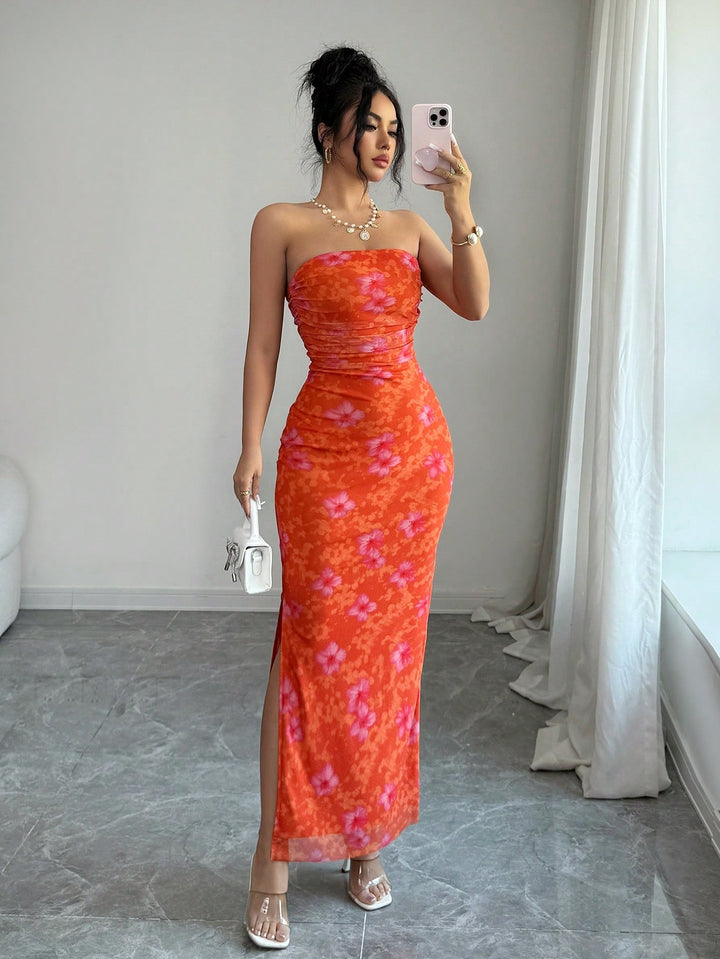 Rochie maxi SHEIN, portocaliu
