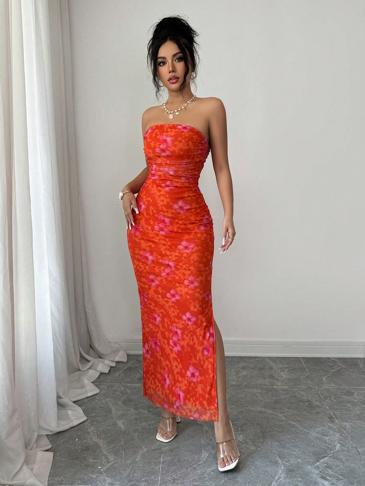 Rochie maxi SHEIN, portocaliu