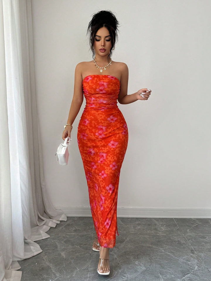 Rochie maxi SHEIN, portocaliu