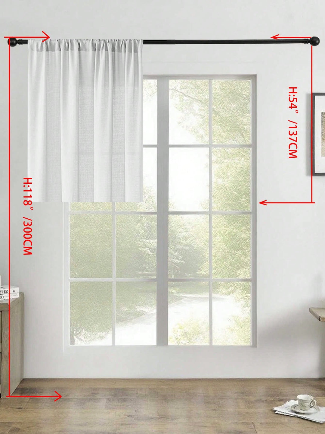 Perdele SHEIN, alb