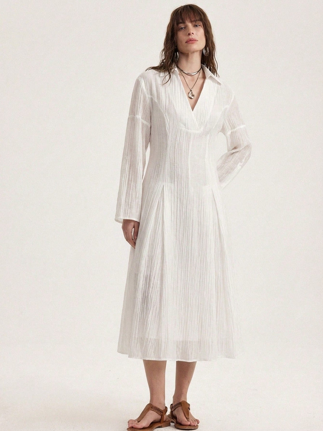 Rochie midi SHEIN, alb