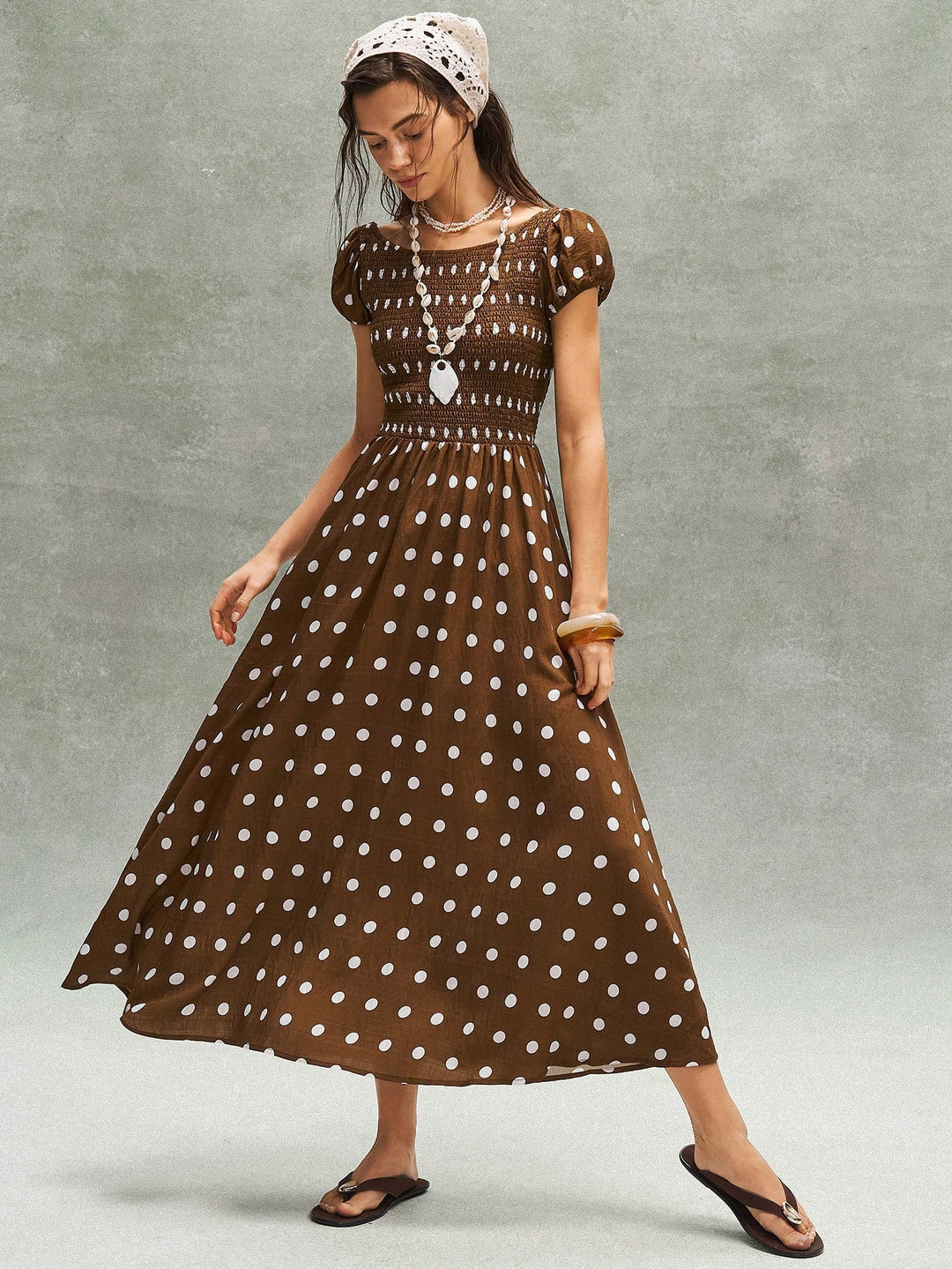 SHEIN maxi ruha, barna