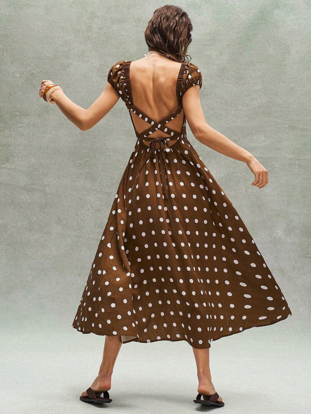 SHEIN maxi ruha, barna