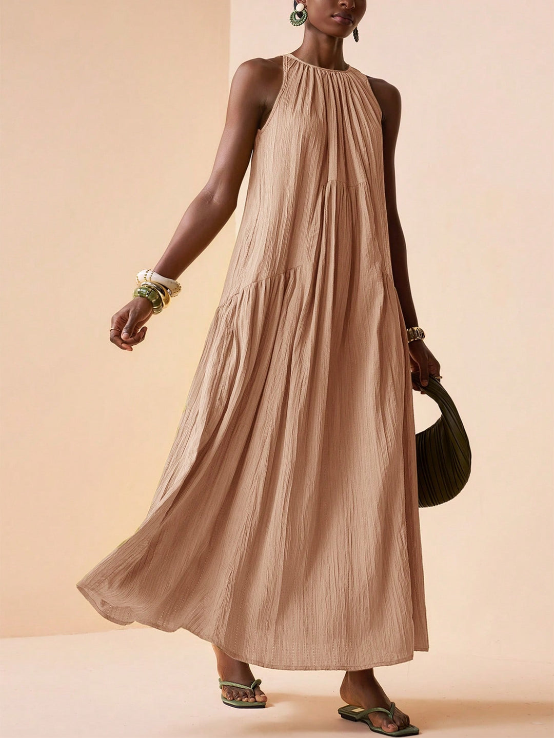 Rochie maxi SHEIN, kaki