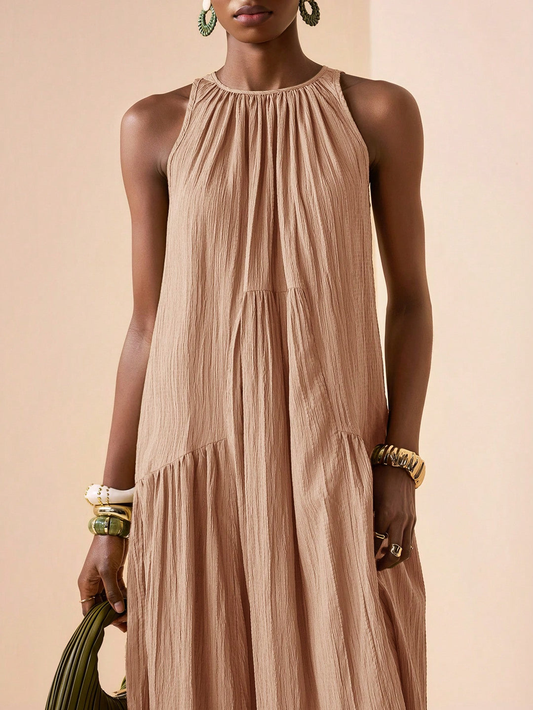 Rochie maxi SHEIN, kaki