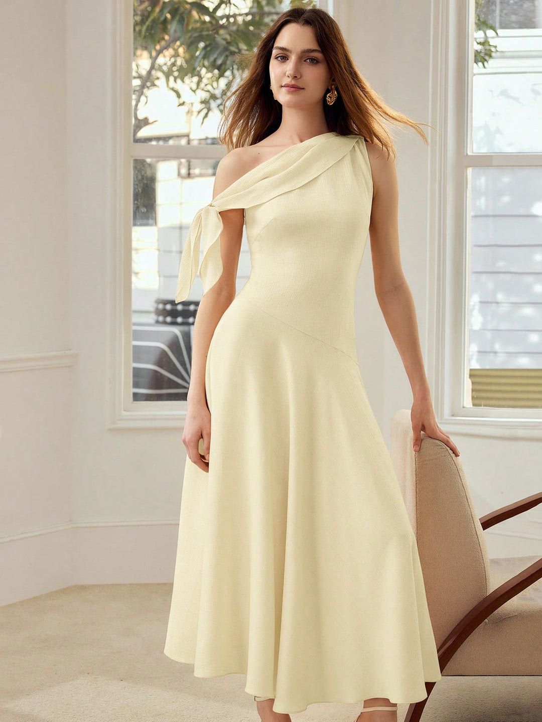 Rochie maxi SHEIN, bej