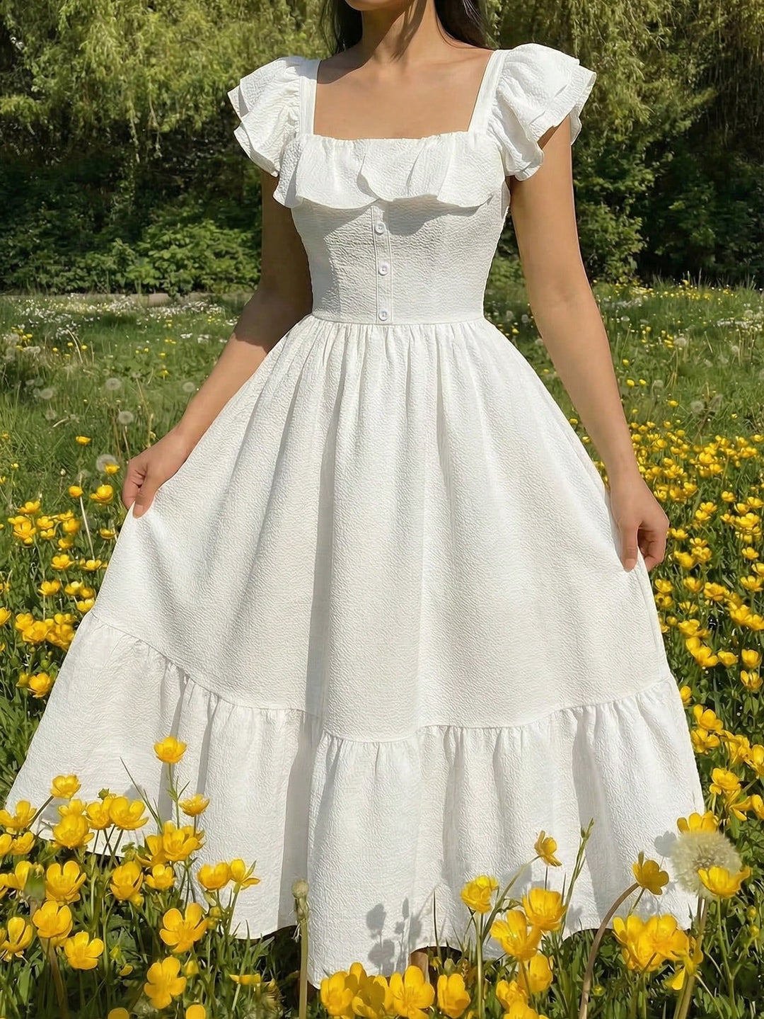 Rochie maxi SHEIN, alb