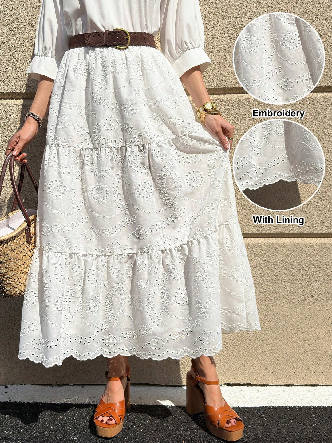 Fustă SHEIN, alb