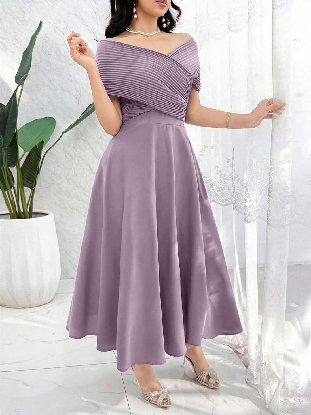 Rochie midi SHEIN, mov