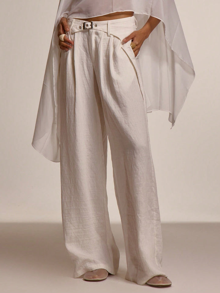 Pantaloni SHEIN, alb