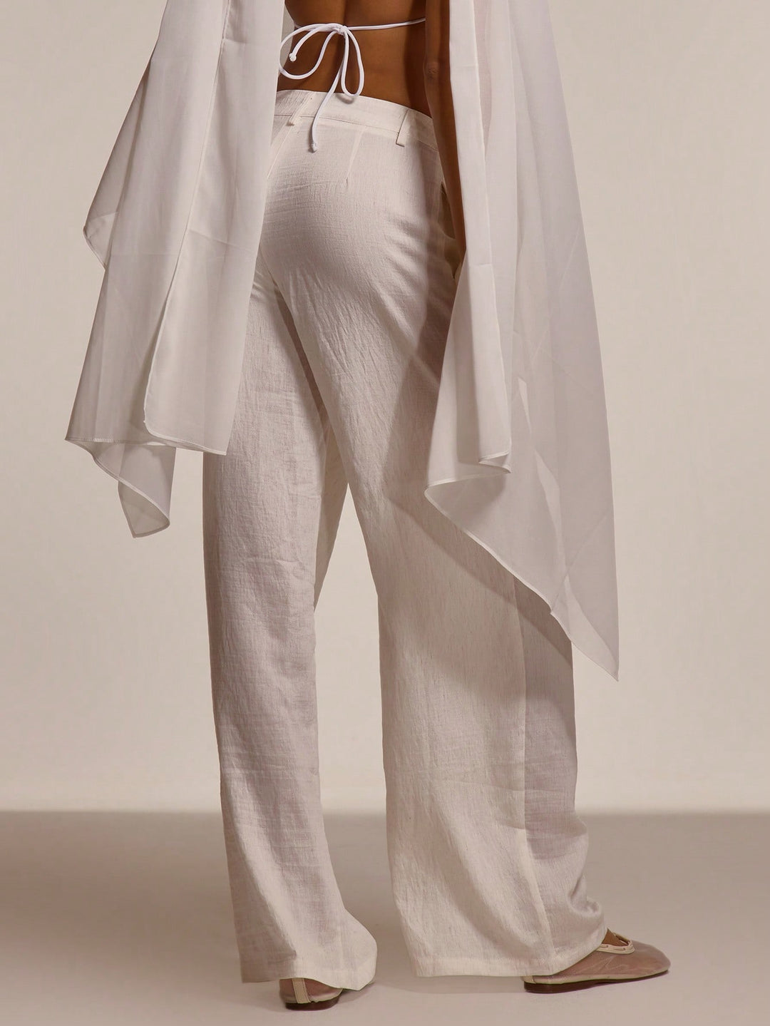 Pantaloni SHEIN, alb