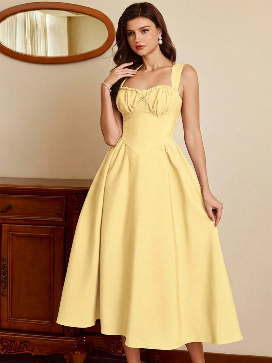 Rochie midi SHEIN, galben