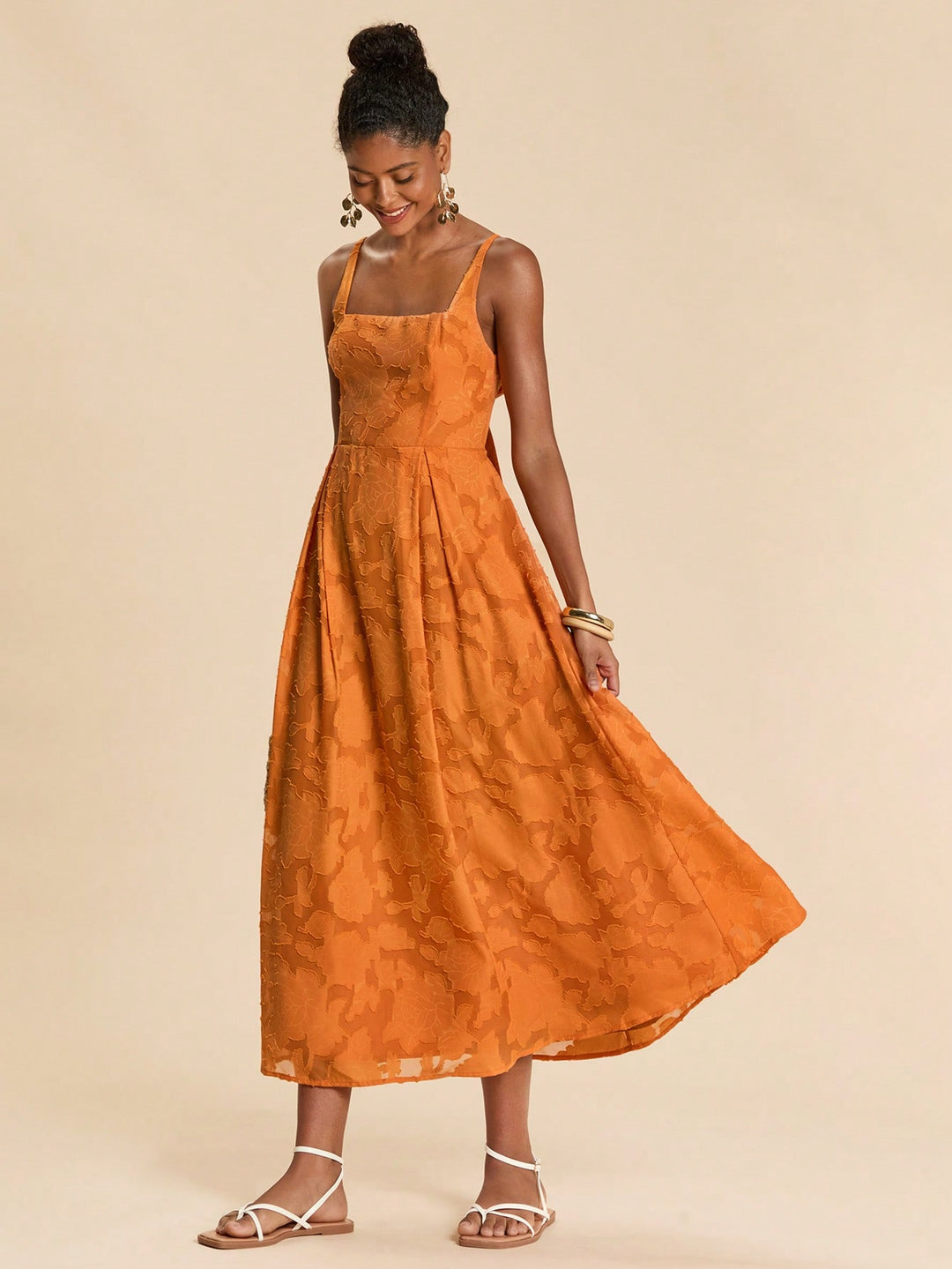 Rochie maxi SHEIN, portocaliu