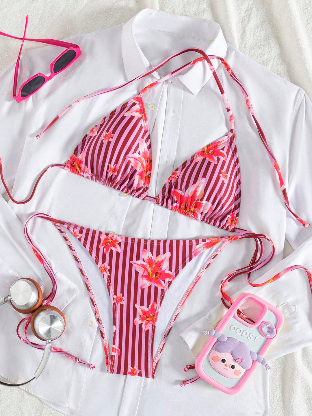 Set bikini SHEIN, vișiniu