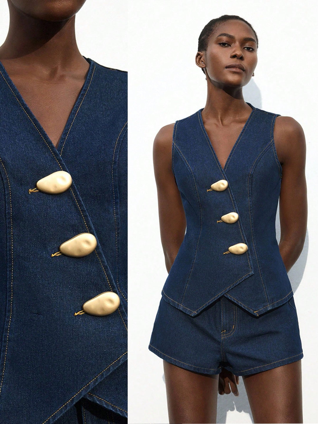 Compleu din denim SHEIN, albastru