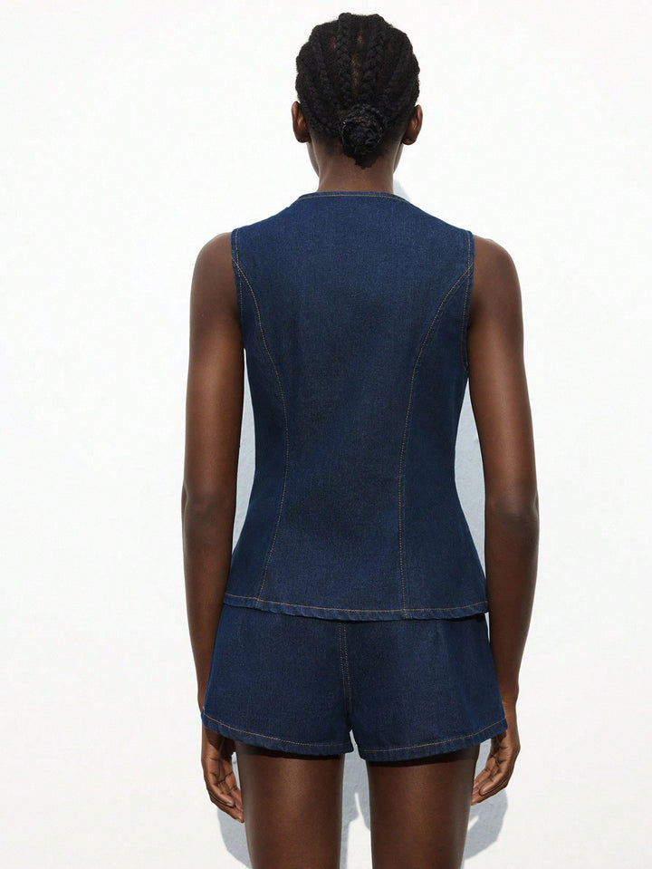 Compleu din denim SHEIN, albastru