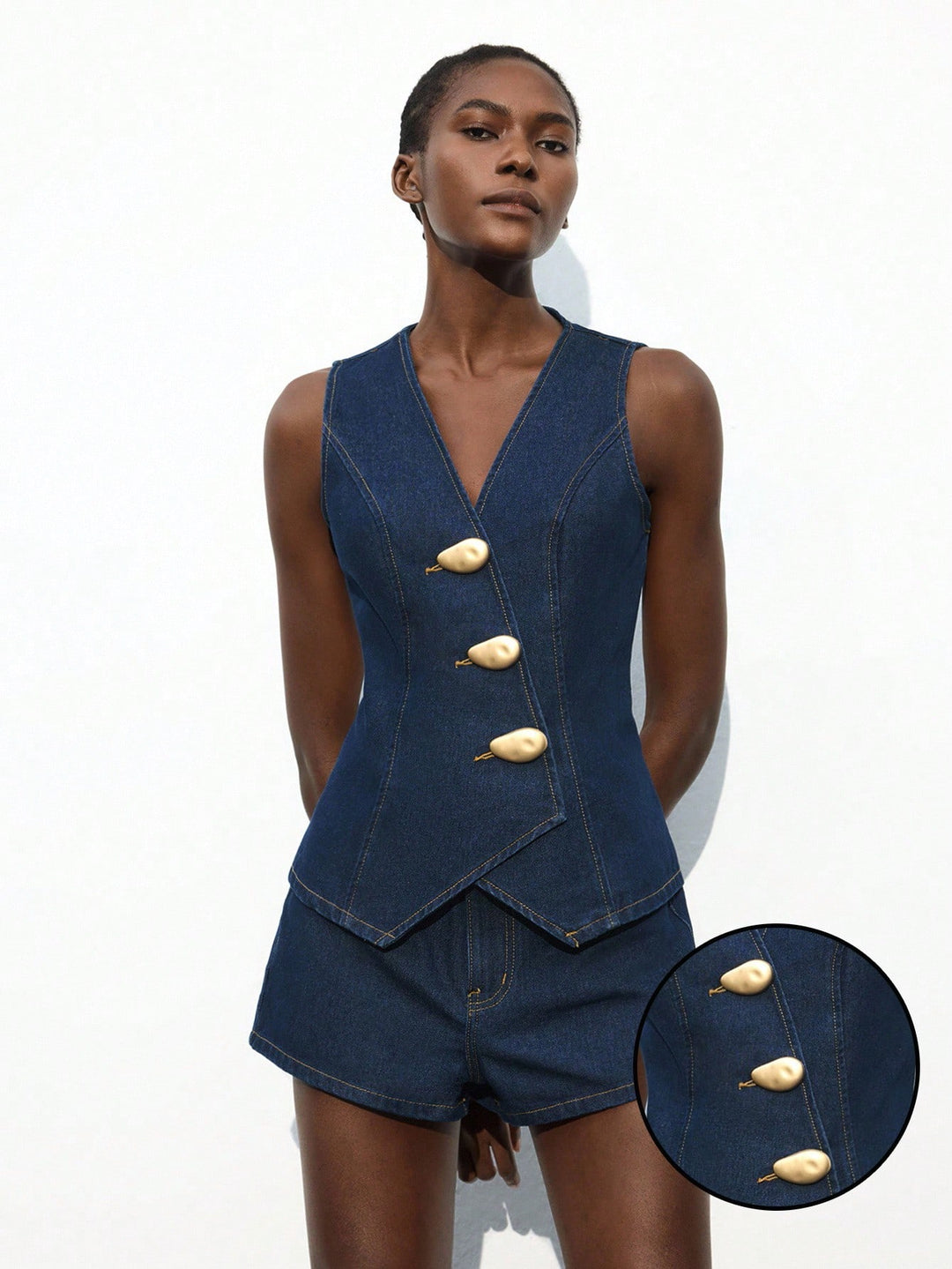Compleu din denim SHEIN, albastru