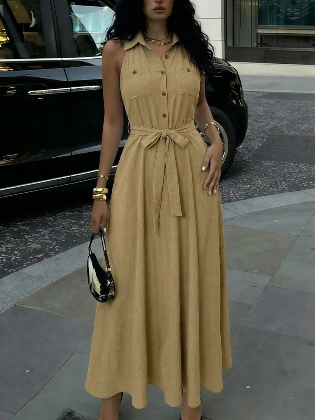 Rochie maxi SHEIN, kaki