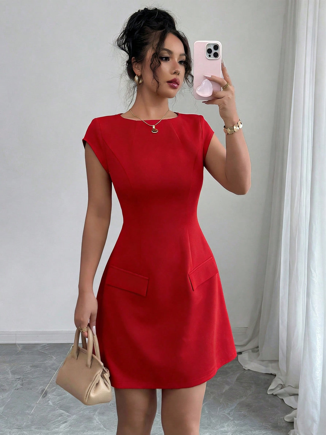 Rochie scurtă SHEIN, roșu
