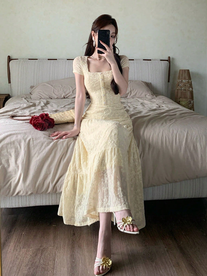 Rochie maxi SHEIN, bej